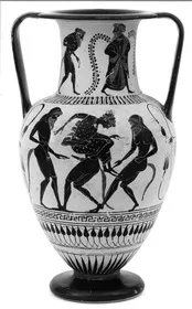 AMPHORA, NECK (ATHENIAN, BLACK-FIGURE)