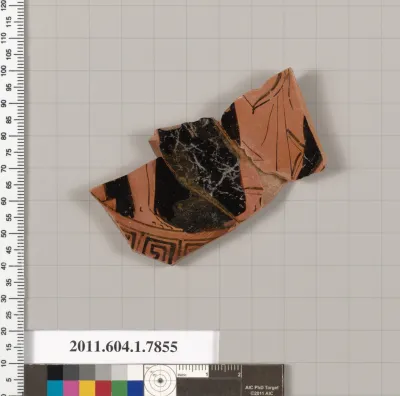 Terracotta fragment of a kylix (drinking cup)