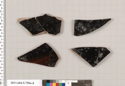 Terracotta fragments of kylikes (drinking cups)