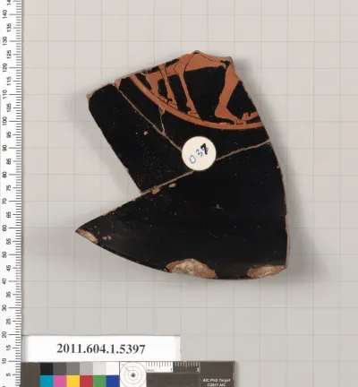Terracotta rim fragment of a kylix (drinking cup)