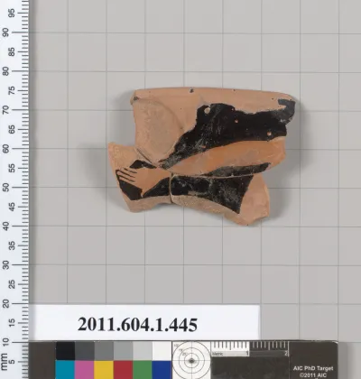 Terracotta rim fragment of a kylix (drinking cup)