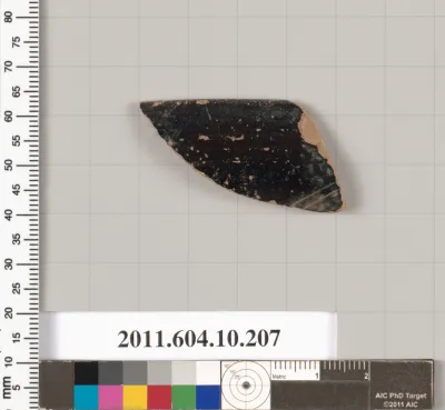 Terracotta rim fragment of a kylix (drinking cup)