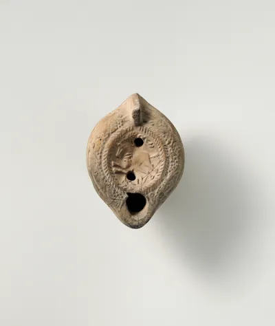 Terracotta oil lamp