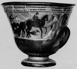 KRATER, CALYX (ATHENIAN, BLACK-FIGURE)