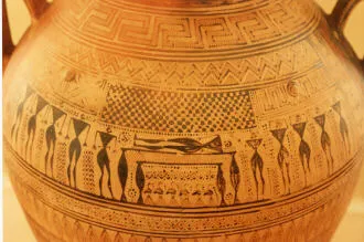 AMPHORA, NECK, SHOULDER-HANDLED (ATHENIAN GEOMETRIC, SILHOUETTE)