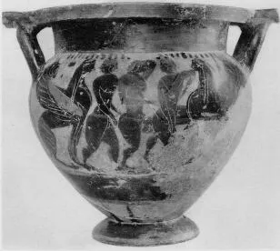KRATER, COLUMN (ATHENIAN, BLACK-FIGURE)