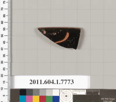 Terracotta rim fragment of a kylix (drinking cup)