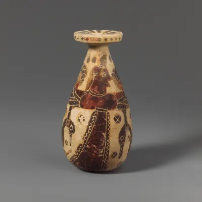 Terracotta alabastron (perfume vase)