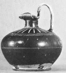 OINOCHOE (CORINTHIAN, BLACK GLAZE)