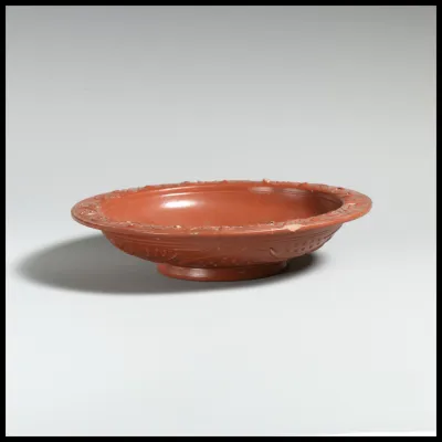 Terracotta bowl with barbotine decoration
