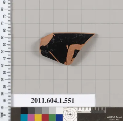 Terracotta rim fragment of a kylix (drinking cup)