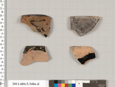 Terracotta rim fragments of kylikes (drinking cups)