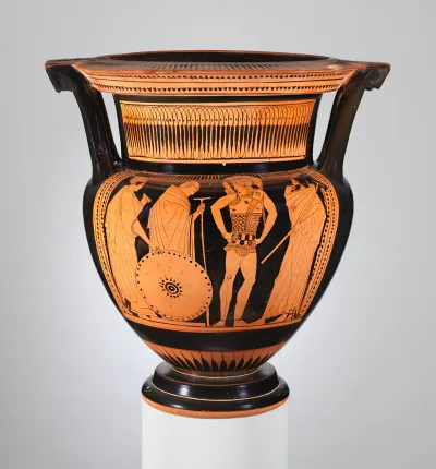 Terracotta column-krater (bowl for mixing wine and water)