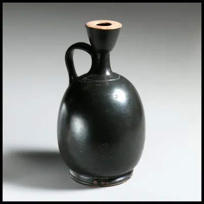 Terracotta squat lekythos (oil flask)