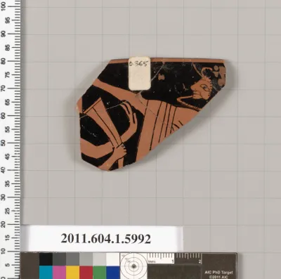 Terracotta rim fragment of a kylix (drinking cup)