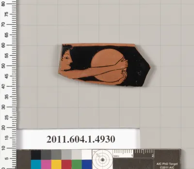 Terracotta rim fragment of a kylix (drinking cup)