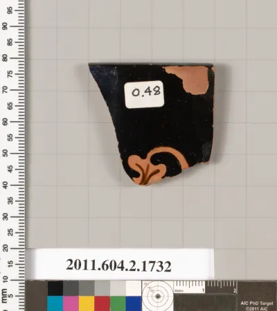 Terracotta rim fragment of a skyphos (deep drinking cup)