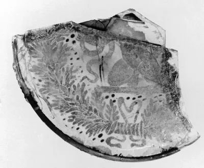 Goldglas (Fragment eines Zwischengoldglases: Schlangenwürgender Herakles (kindlich dick und nackt als Herakliskos))