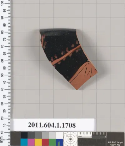 Terracotta rim fragment of a kylix (drinking cup)