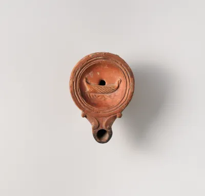 Terracotta oil lamp