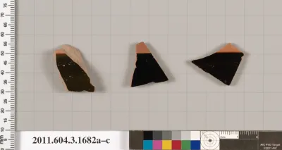 Terracotta fragments of kylikes: Band or lip cups (drinking cups)