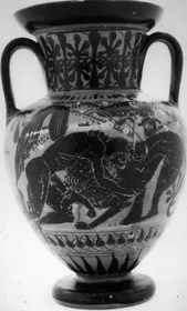 AMPHORA, NECK (ATHENIAN, BLACK-FIGURE)