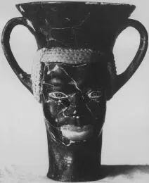 FIGURE VASE, KANTHAROS (ATHENIAN, RED-FIGURE)