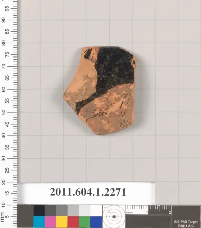 Terracotta rim fragment of a kylix (drinking cup)