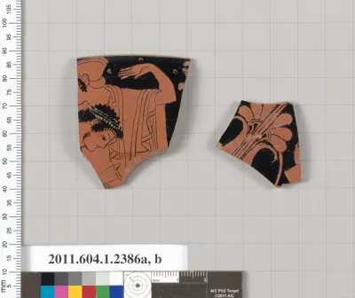 Terracotta fragments of a kylix (drinking cup)