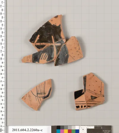 Terracotta fragments of pots; unglazed on the inside